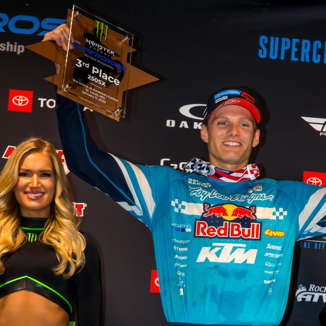 TROY LEE DESIGNS RED BULL KTM S BRANDON HARTRANFT EARNS FIRST